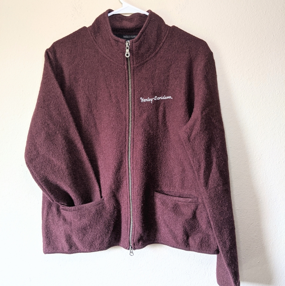 Harley Davidson Wool Zipper Sweater Jacket